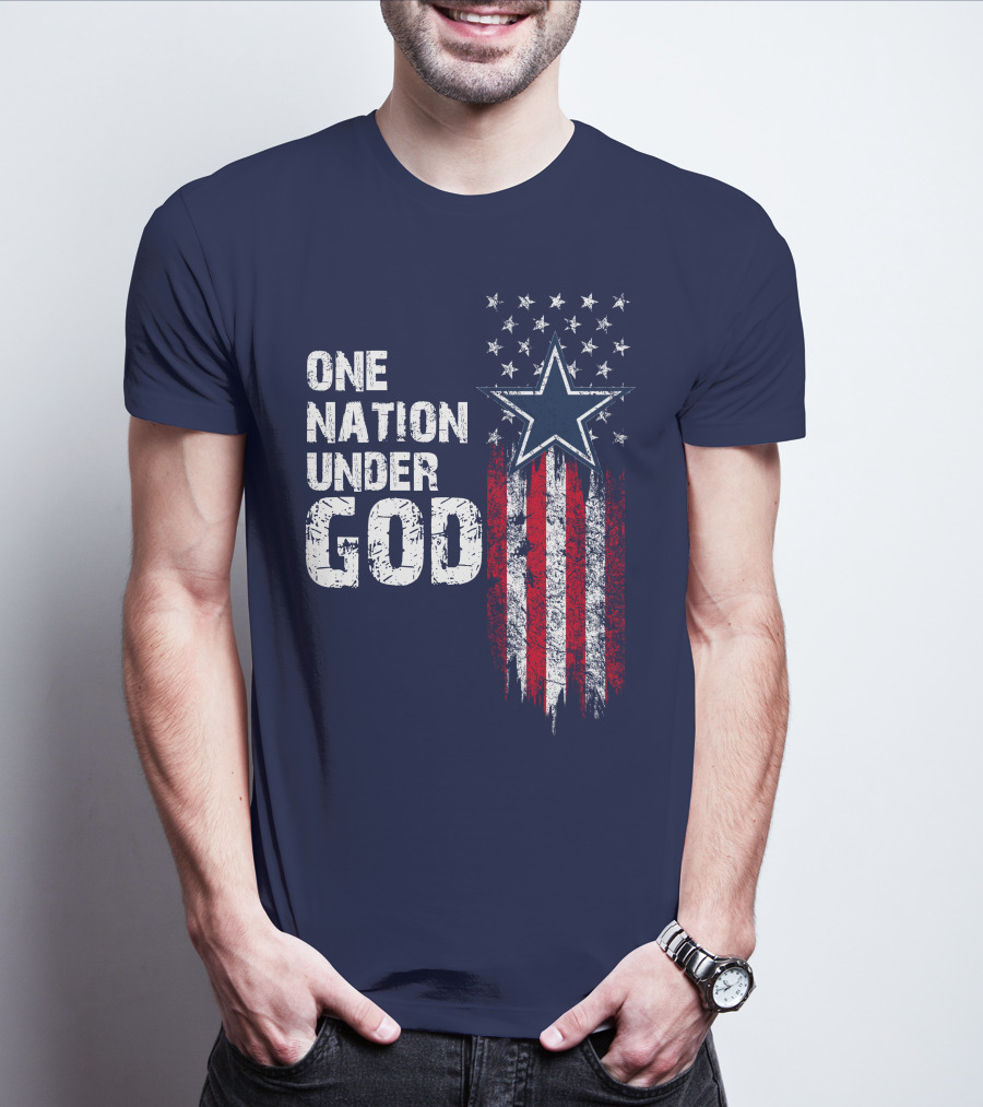 One Nation Under God Dallas Cowboys Star And Stripes T-Shirt