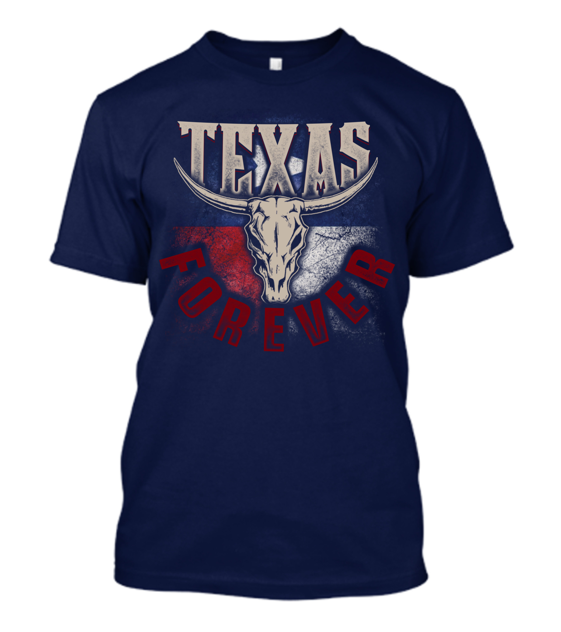 Texas Forever Longhorn Skull State Pride T-Shirt