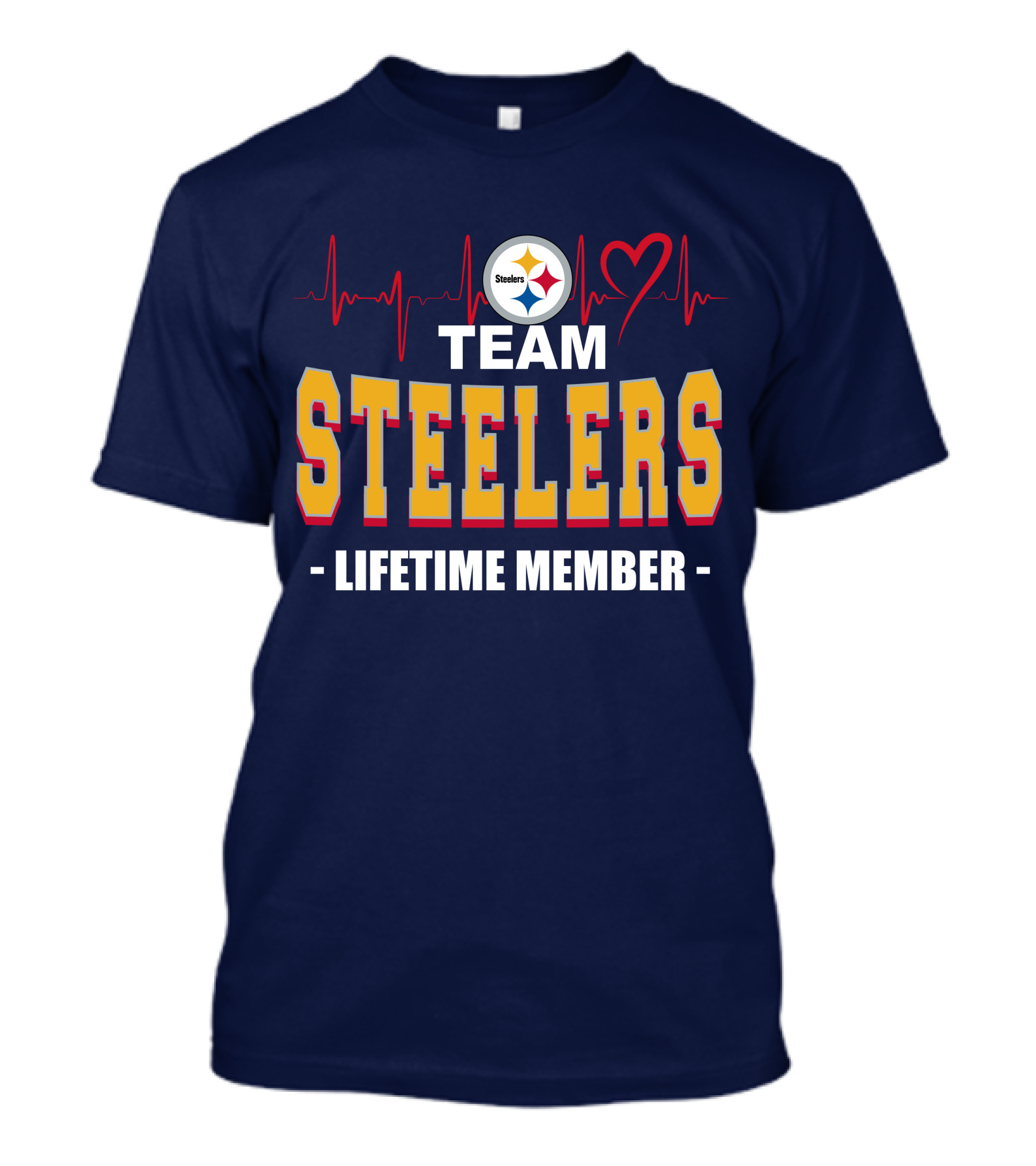 Team Steelers Lifetime Member Pittsburgh Steelers Heartbeat T-Shirt