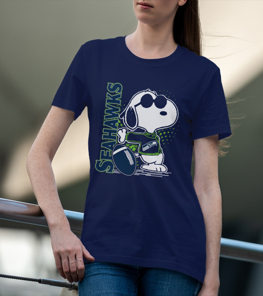 Seattle Seahawks Snoopy Football T-Shirt