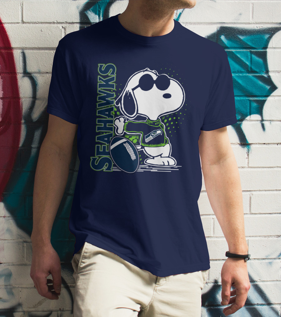 Seattle Seahawks Snoopy Football T-Shirt