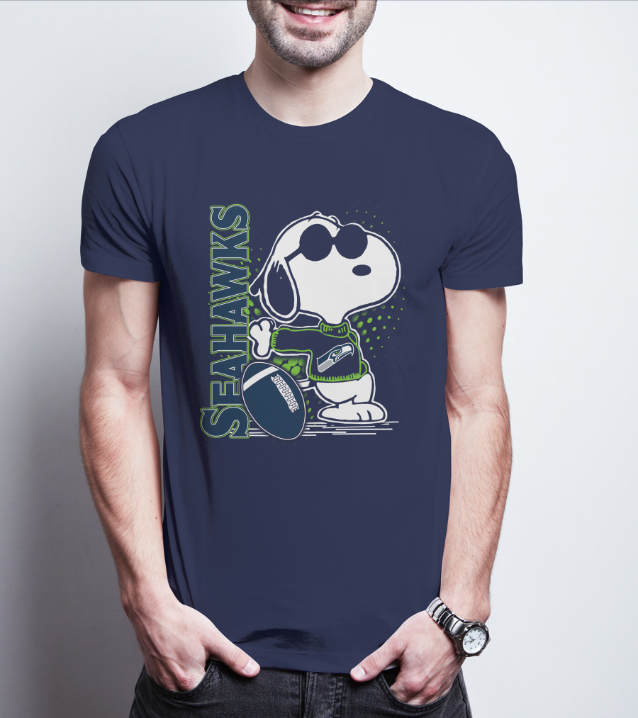 Seattle Seahawks Snoopy Football T-Shirt