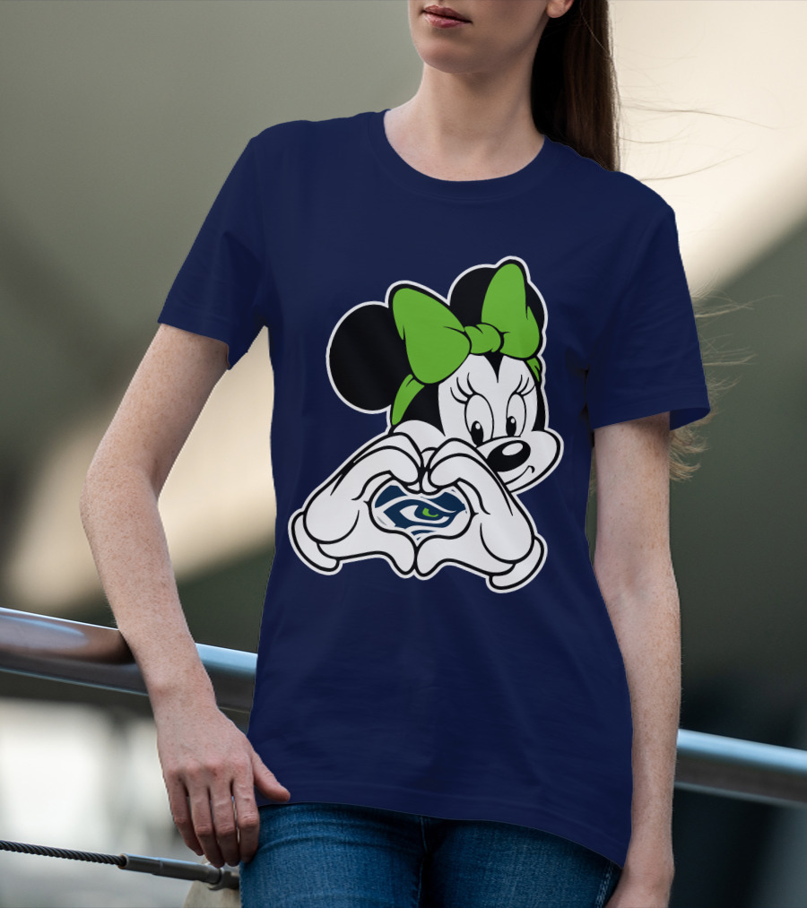 Seattle Seahawks Minnie Mouse Heart T-Shirt