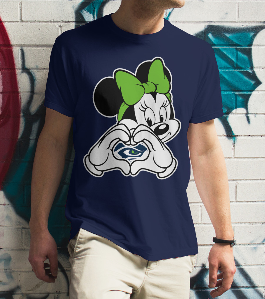 Seattle Seahawks Minnie Mouse Heart T-Shirt