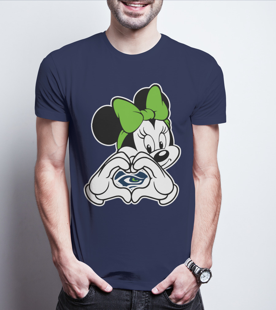 Seattle Seahawks Minnie Mouse Heart T-Shirt