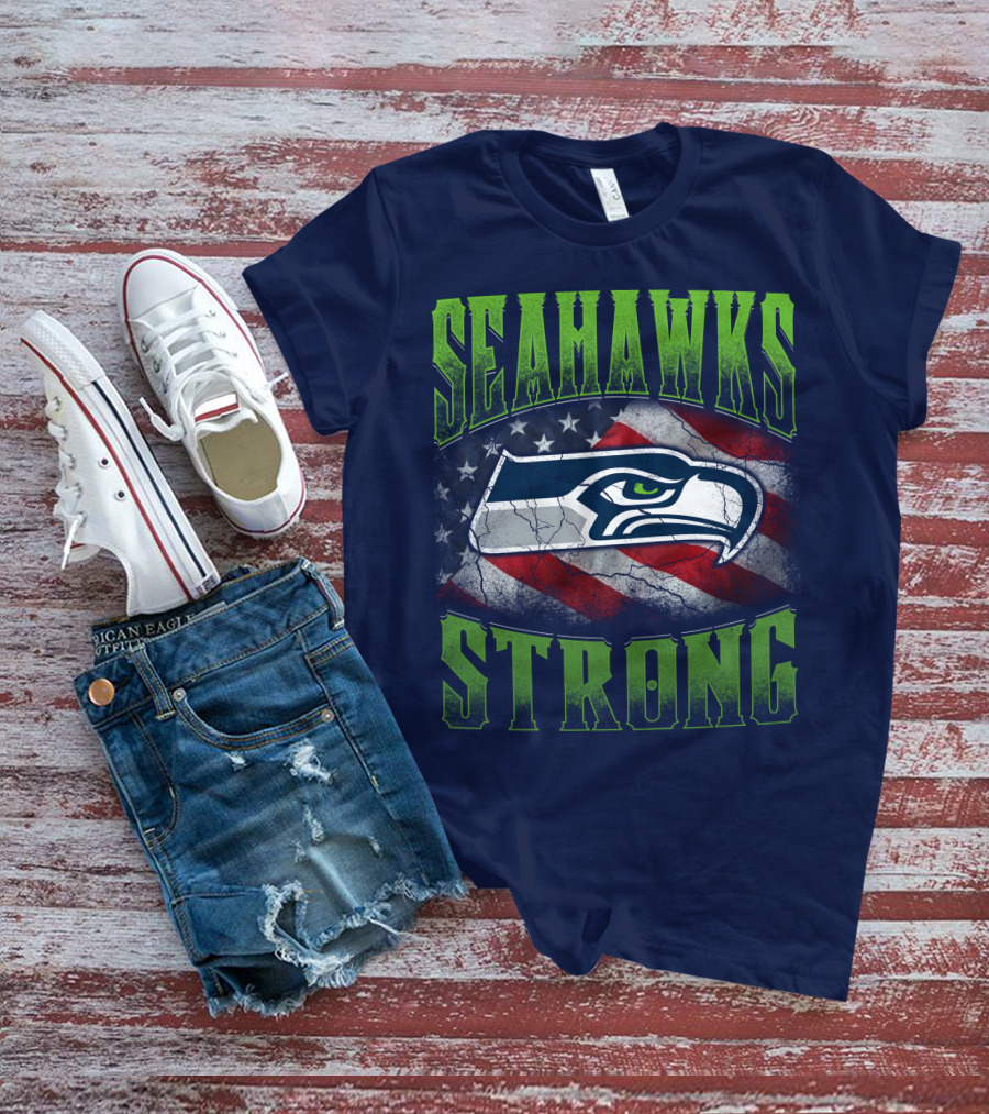 Seattle Seahawks Strong American Flag T-Shirt