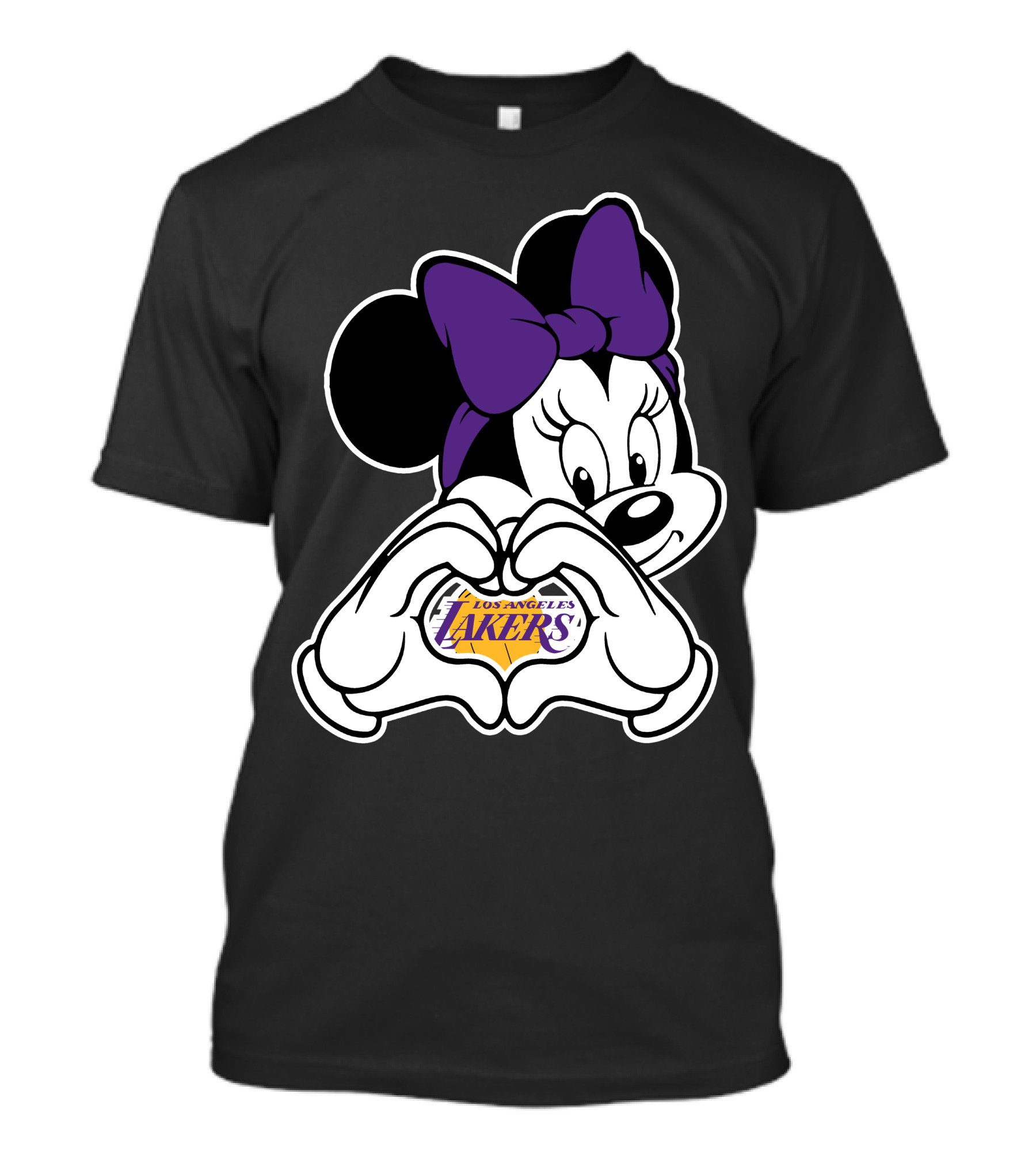 Los Angeles Lakers Minnie Mouse Heart Hands T-Shirt