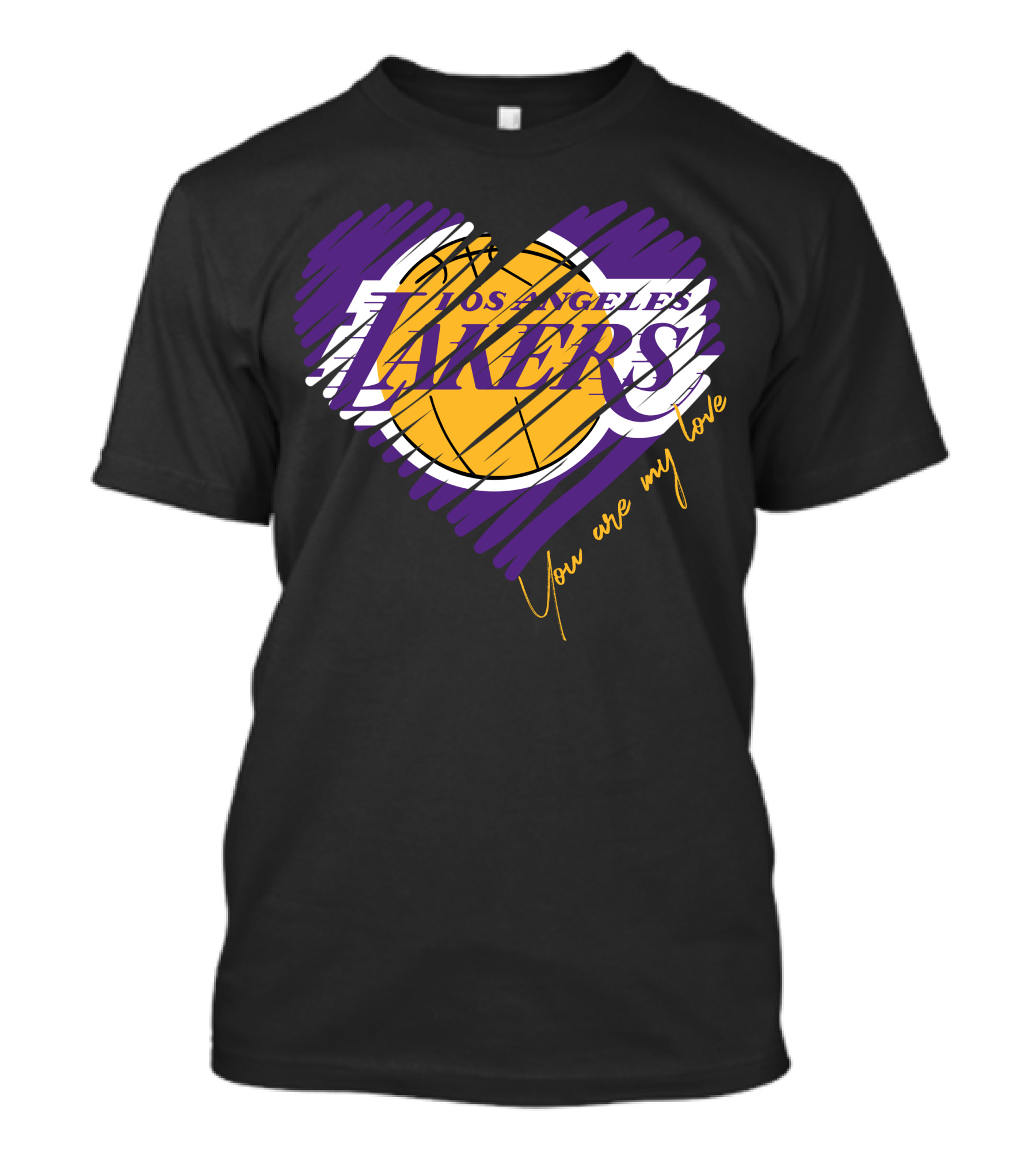 Los Angeles Lakers You Are My Love Heart Basketball T-Shirt