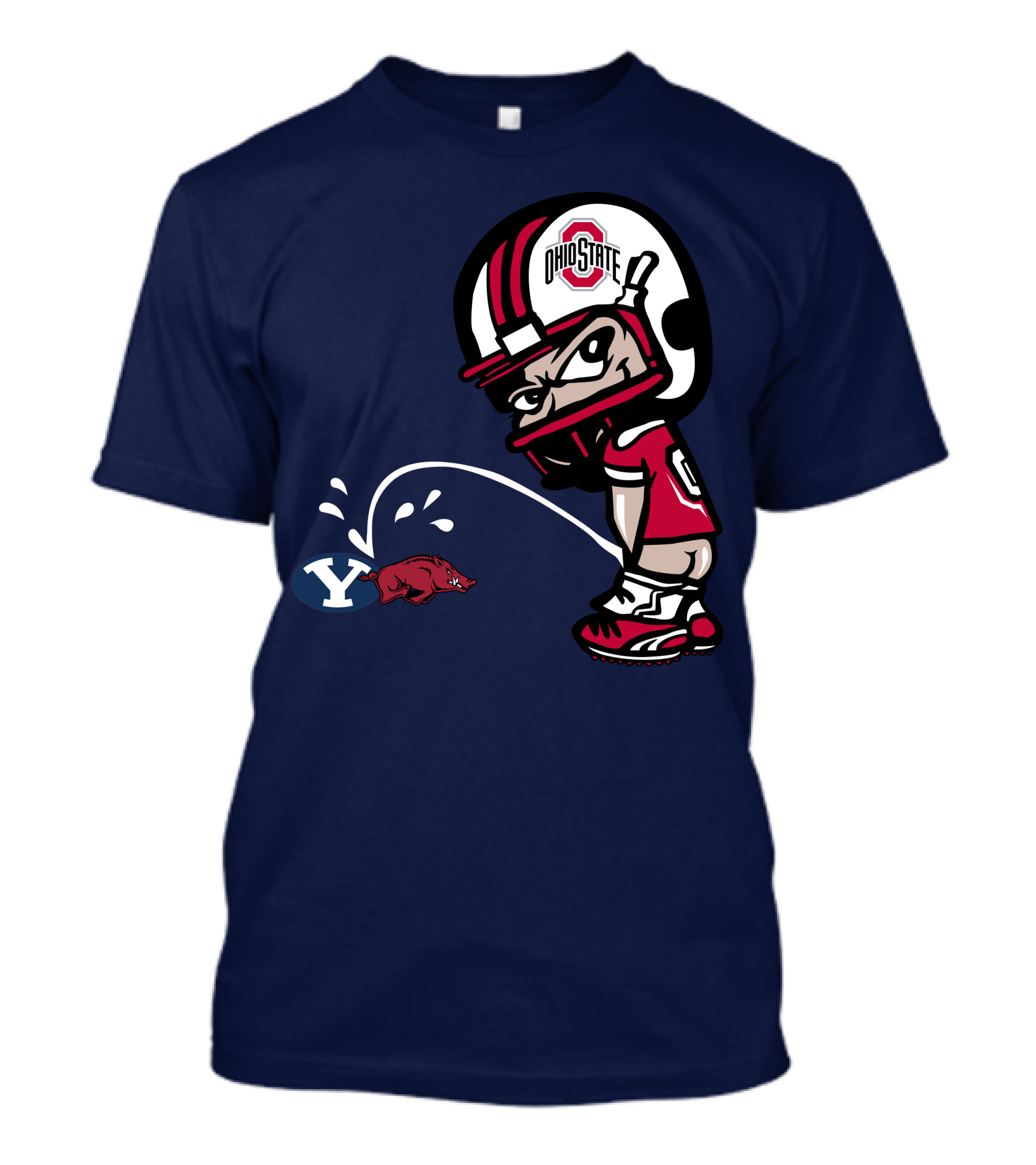 Ohio State Buckeyes Mascot Helmet Arkansas Razorbacks Byu Football Rivalry T-Shirt