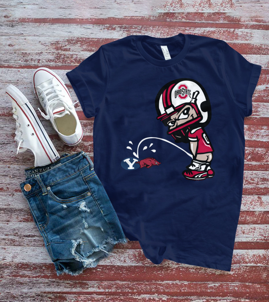Ohio State Buckeyes Mascot Helmet Arkansas Razorbacks Byu Football Rivalry T-Shirt