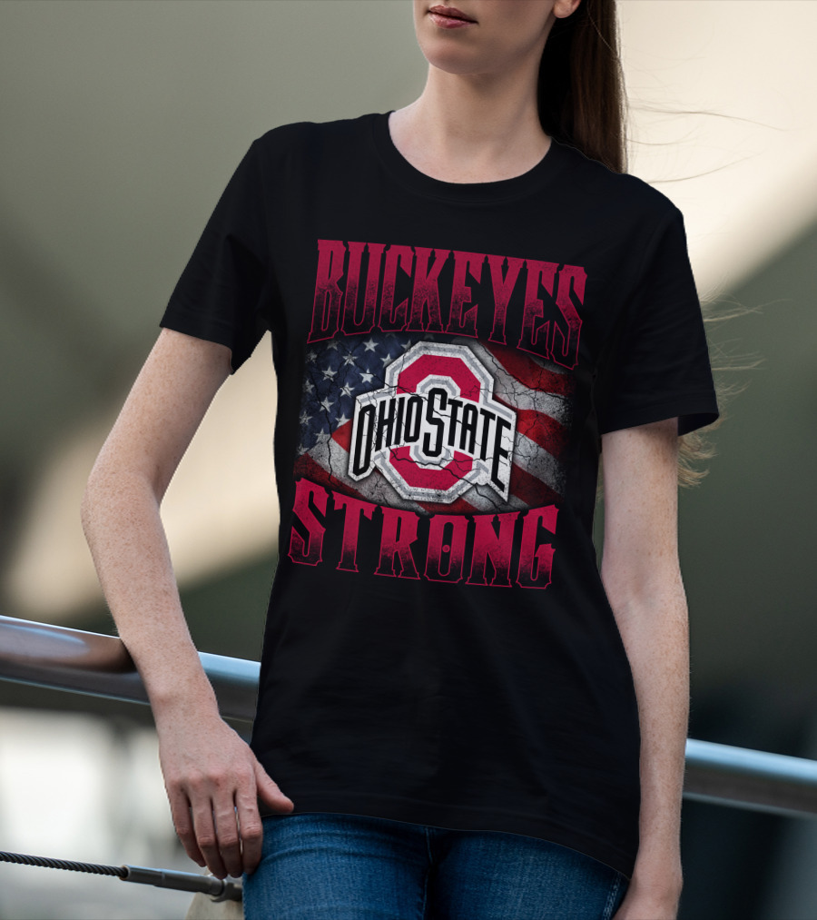 Buckeyes Strong Ohio State American Flag T-Shirt