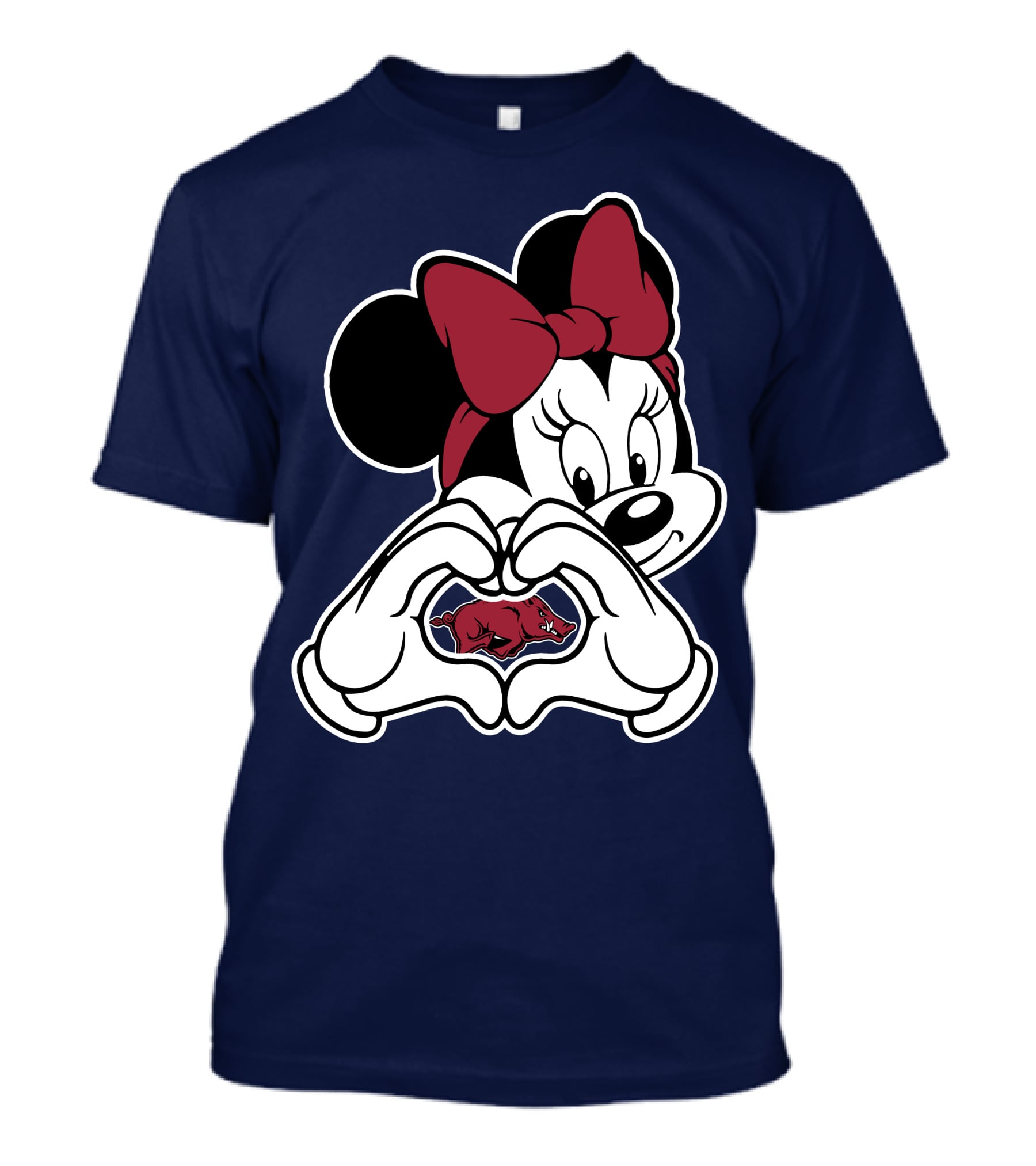 Arkansas Razorbacks Mickey Mouse Heart Hands T-Shirt