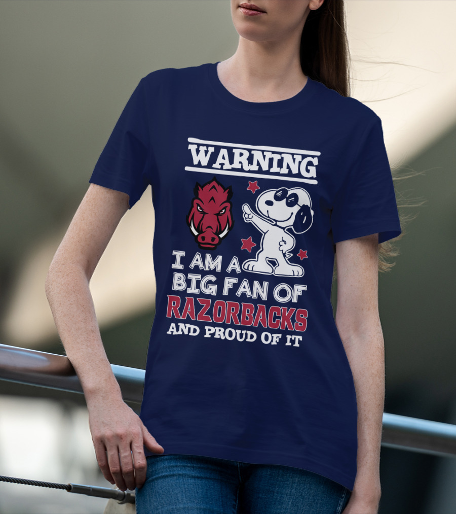 Warning I Am A Big Fan Of Razorbacks And Proud Of It T-Shirt