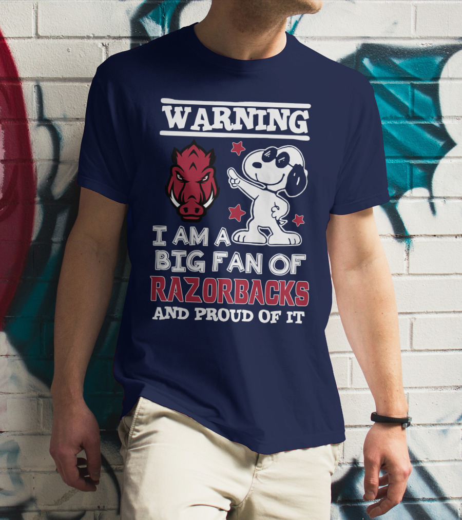 Warning I Am A Big Fan Of Razorbacks And Proud Of It T-Shirt