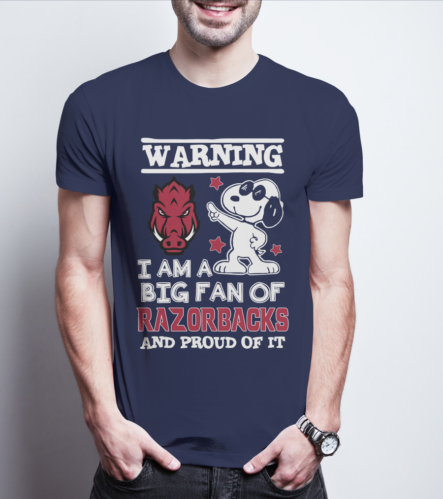 Warning I Am A Big Fan Of Razorbacks And Proud Of It T-Shirt