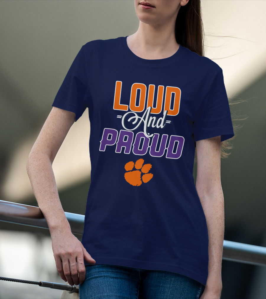 Loud And Proud Clemson Tigers Paw Print T-Shirt