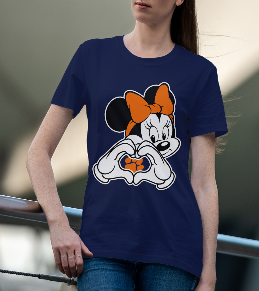 Clemson Tigers Minnie Mouse Heart Paw T-Shirt