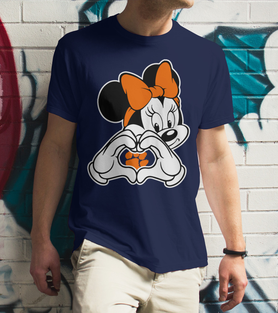 Clemson Tigers Minnie Mouse Heart Paw T-Shirt