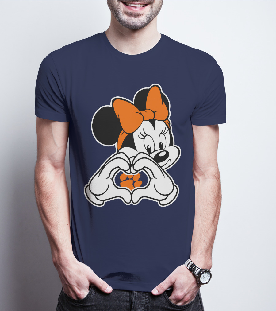 Clemson Tigers Minnie Mouse Heart Paw T-Shirt