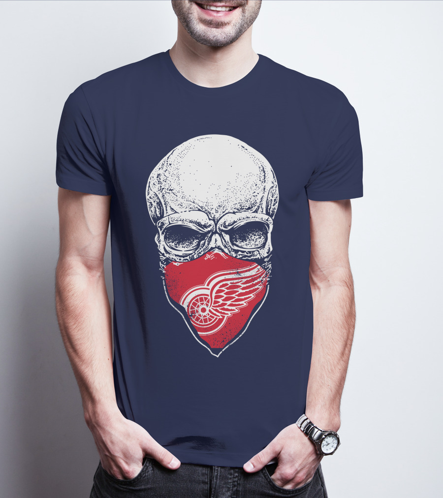 Detroit Redwings Skull Logo Bandana T-Shirt