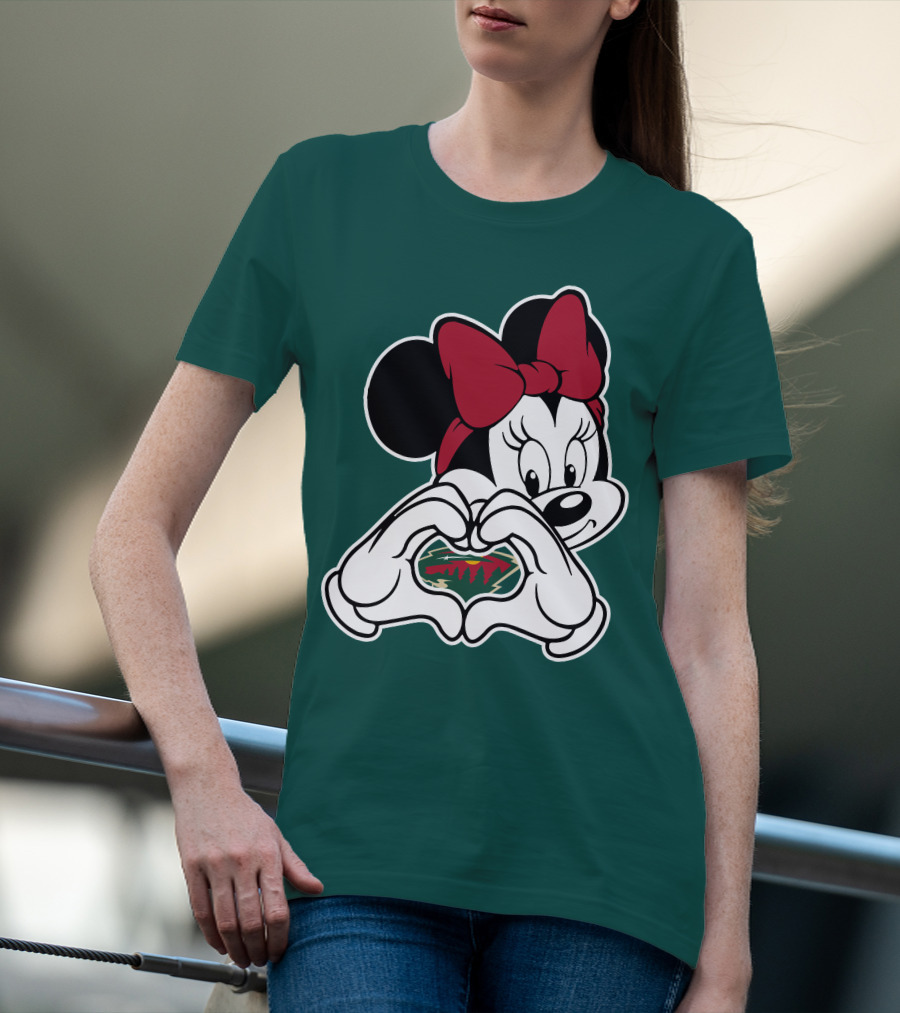 Minnie Heart Minnesota Wild Logo T-Shirt