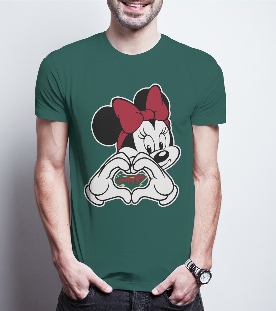 Minnie Heart Minnesota Wild Logo T-Shirt