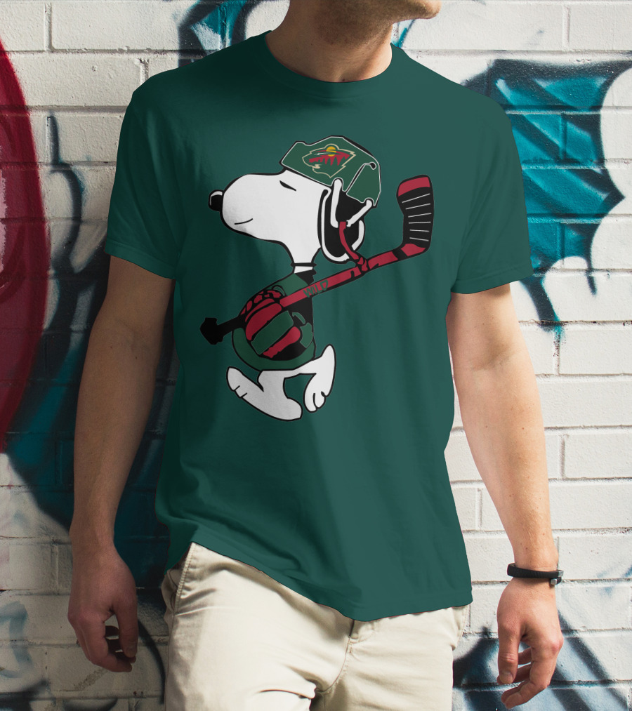 Snoopy Minnesota Wild Hockey Nhl Team Spirit T-Shirt