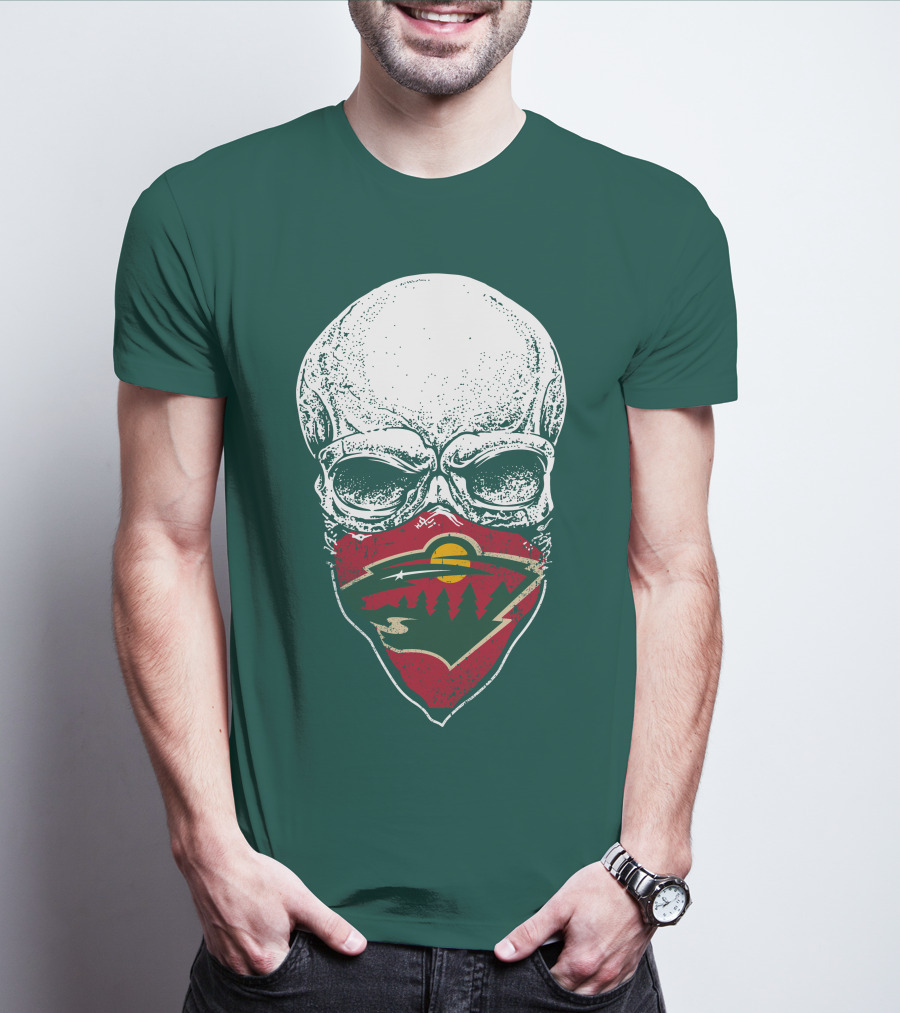 Minnesota Wild Skull Logo Bandana T-Shirt