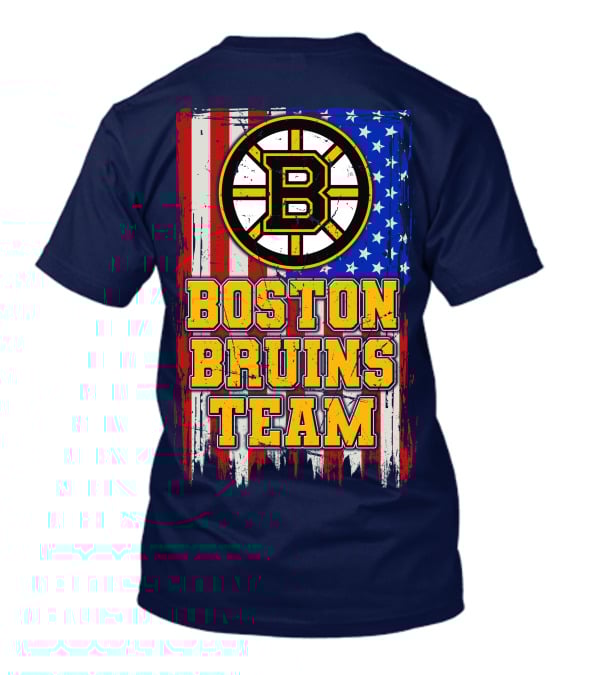 Boston Bruins Team American Flag T-Shirt