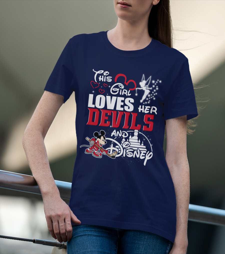 This Girl Loves Her Devils And Disney T-Shirt