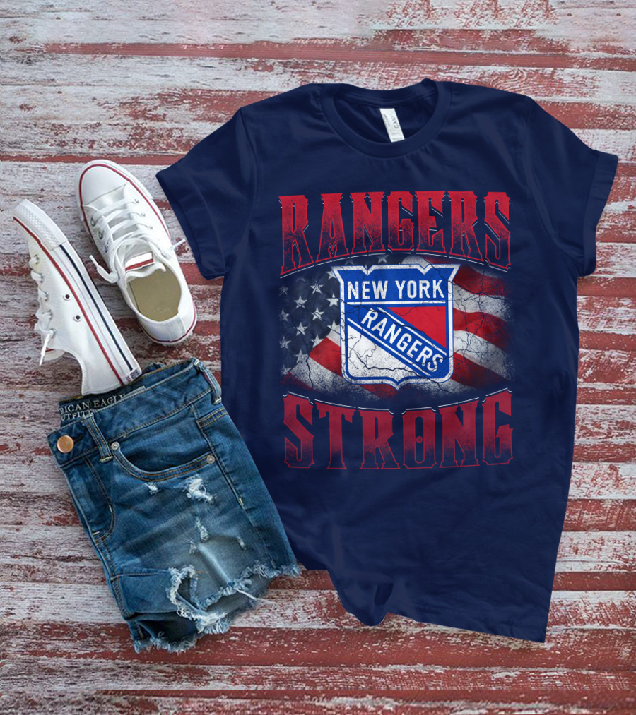 Rangers Strong New York American Flag T-Shirt