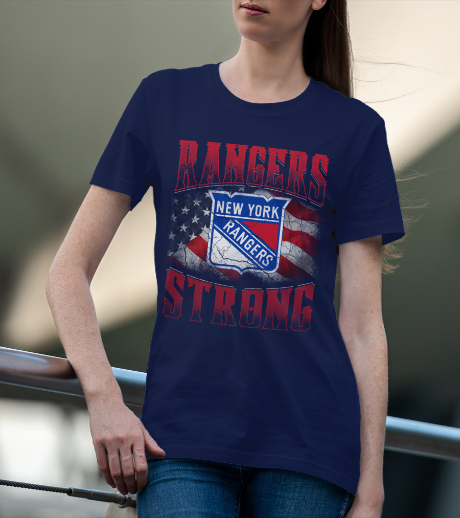Rangers Strong New York American Flag T-Shirt