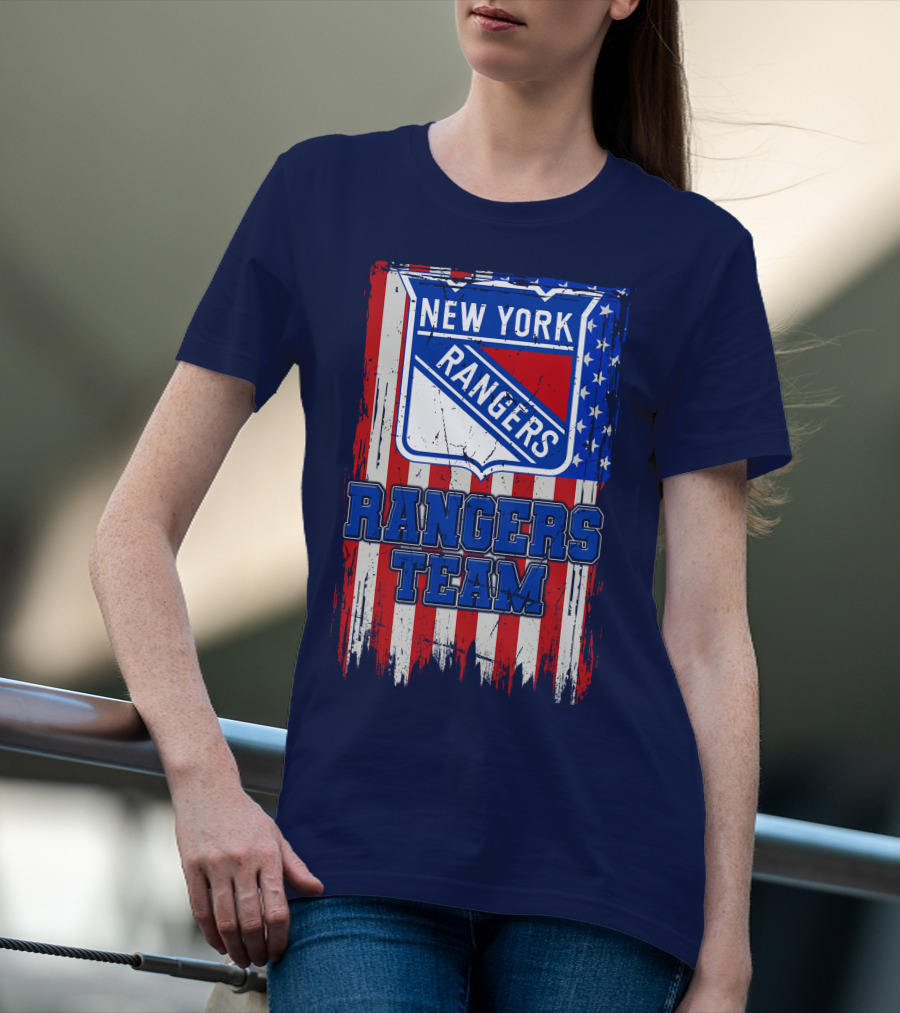 New York Rangers Team American Flag Style T-Shirt