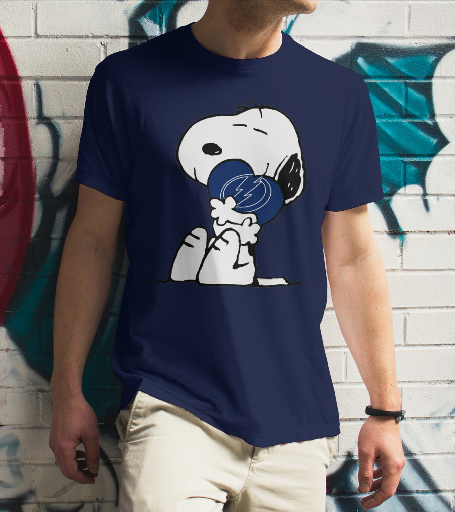 Tampa Bay Lightning Snoopy Hugging Heart T-Shirt