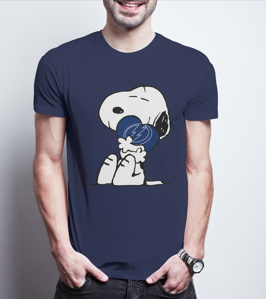 Tampa Bay Lightning Snoopy Hugging Heart T-Shirt