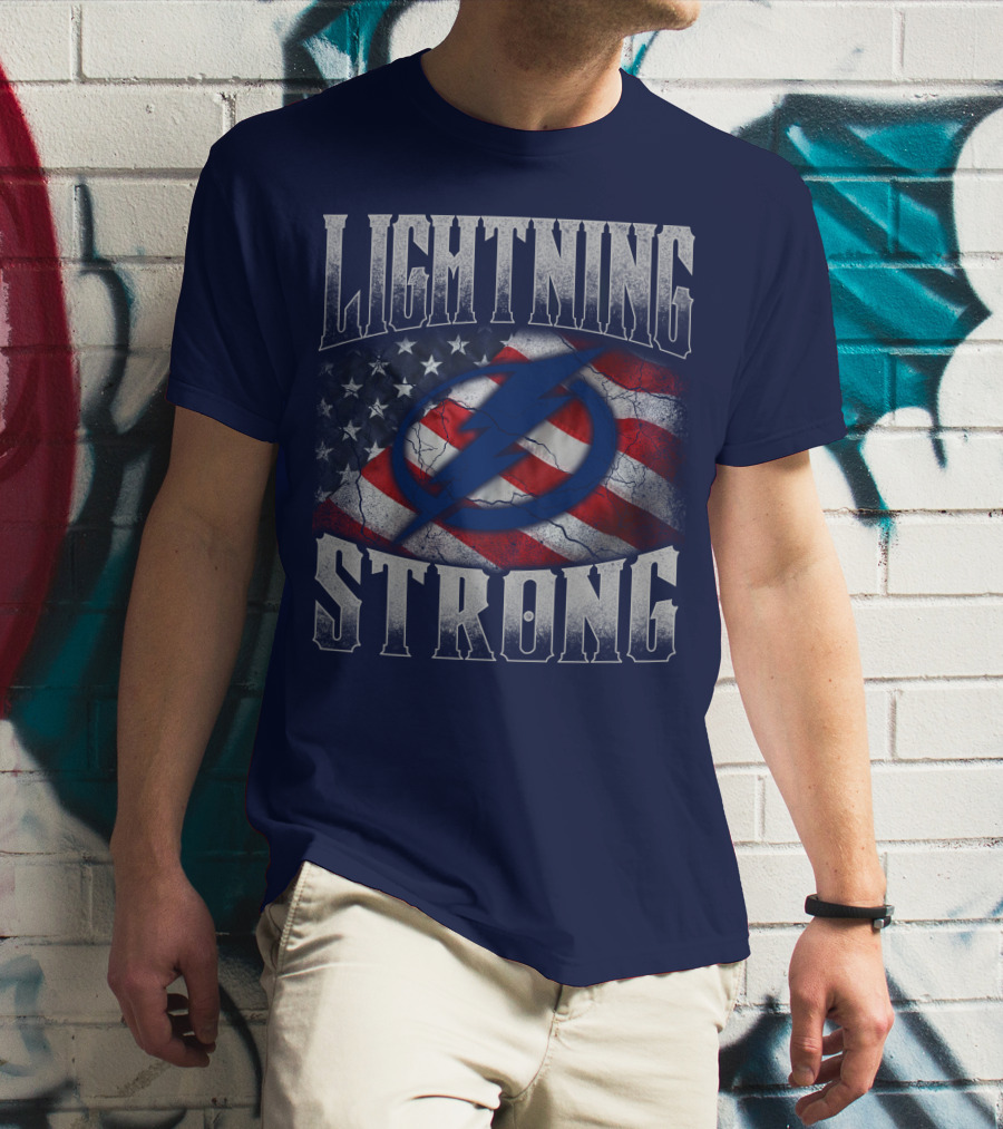 Tampa Bay Lightning Strong American Flag T-Shirt