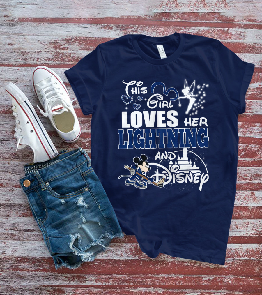 This Girl Loves Her Tampa Bay Lightning And Disney T-Shirt