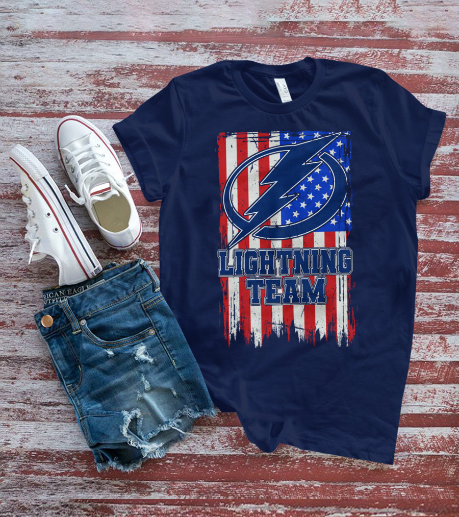 Tampa Bay Lightning Team American Flag T-Shirt