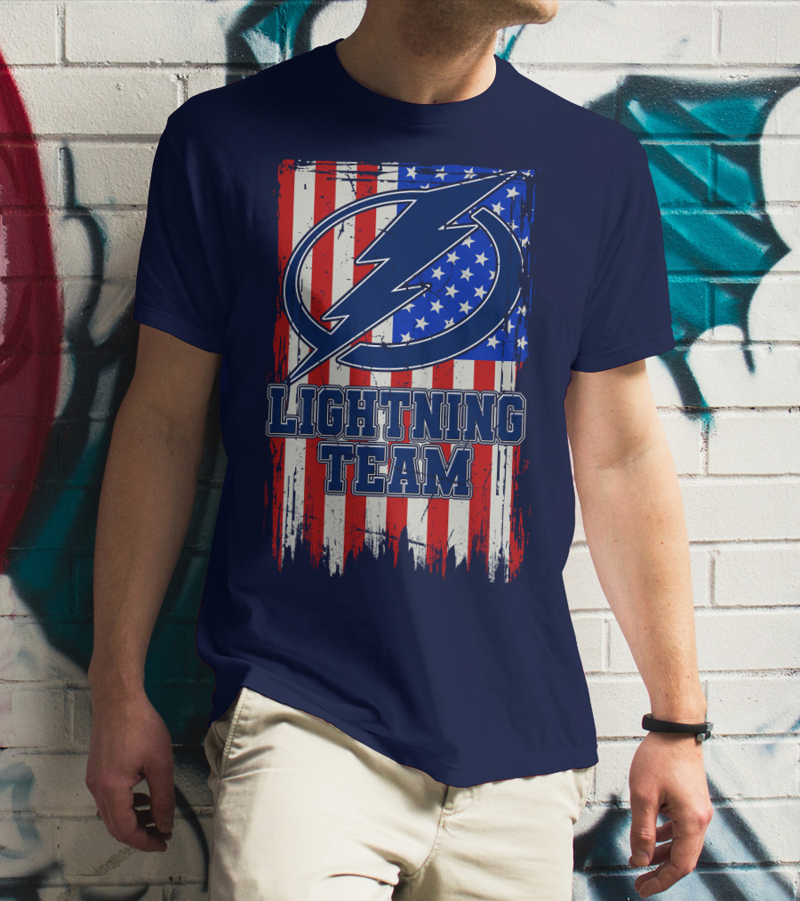 Tampa Bay Lightning Team American Flag T-Shirt