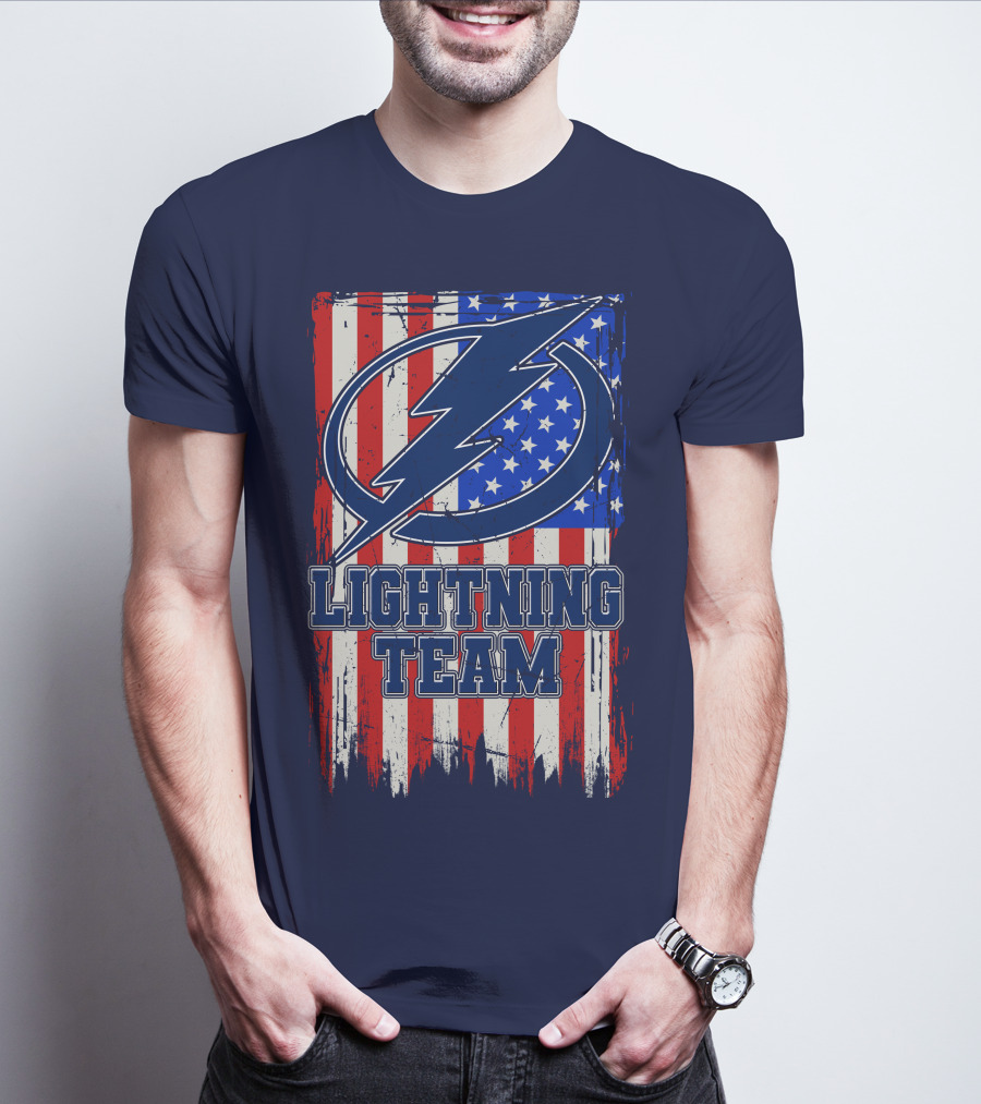 Tampa Bay Lightning Team American Flag T-Shirt