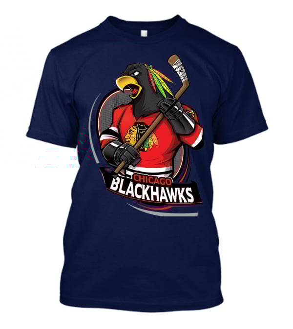 Chicago Blackhawks Hockey Logo Bird Mascot T-Shirt