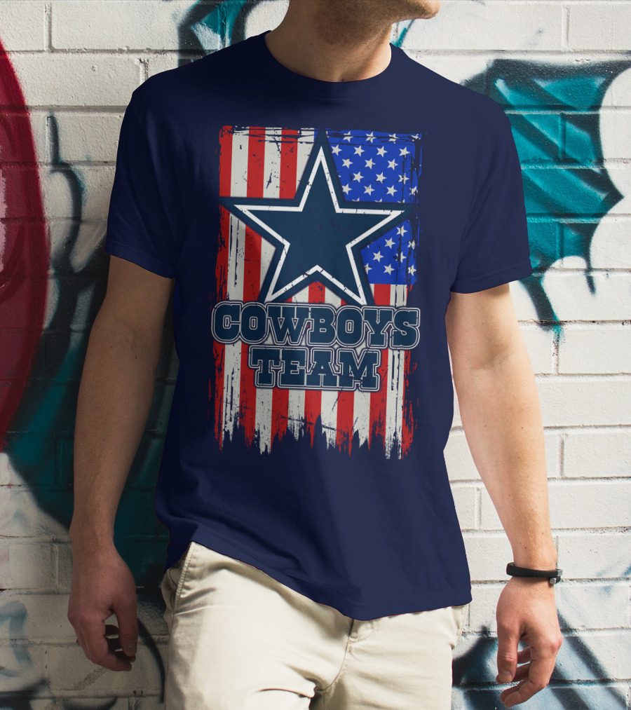 Cowboys Team Usa Flag Star T-Shirt