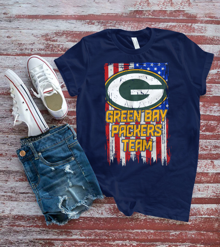 Green Bay Packers Team Flag T-Shirt