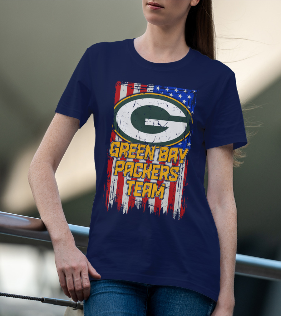Green Bay Packers Team Flag T-Shirt