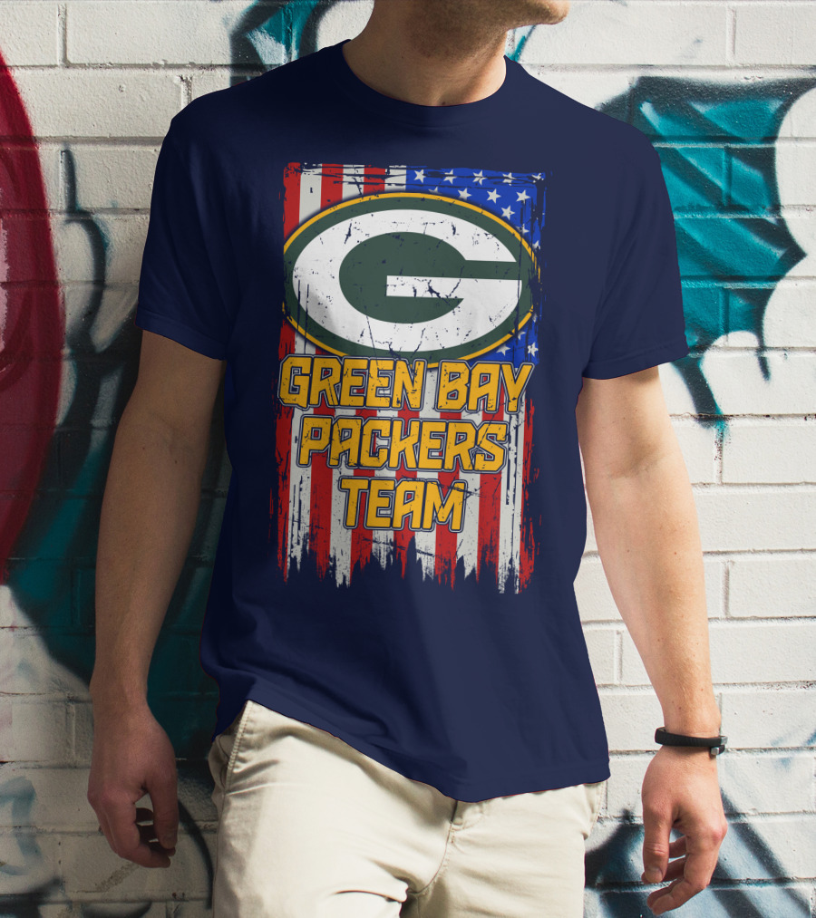 Green Bay Packers Team Flag T-Shirt