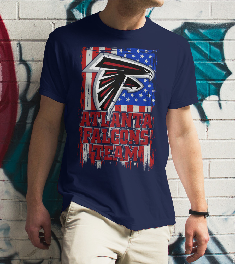 Atlanta Falcons Team American Flag T-Shirt