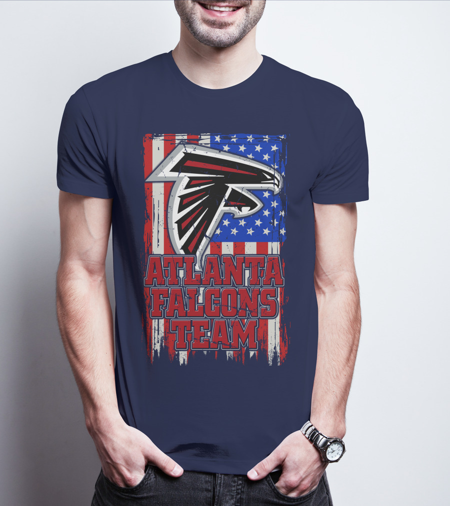 Atlanta Falcons Team American Flag T-Shirt