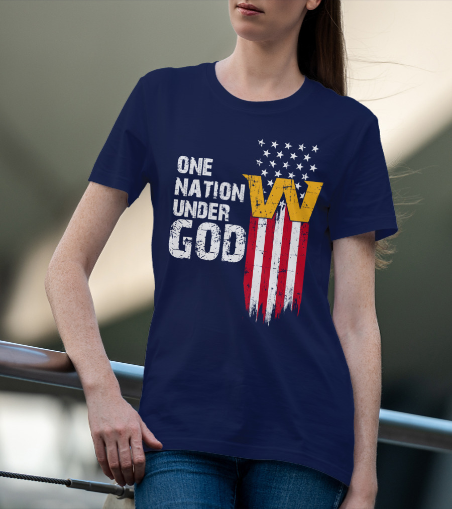 One Nation Under God Washington Usa Flag T-Shirt