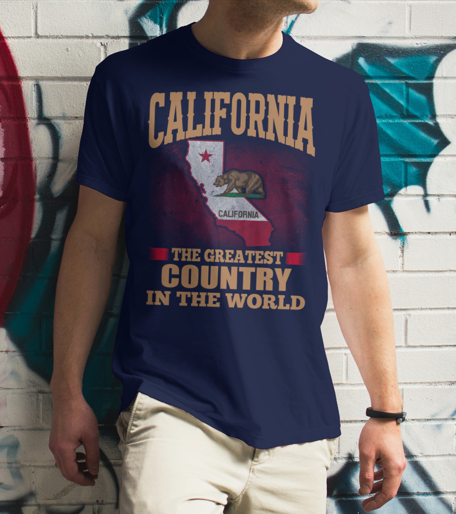 California The Greatest Country In The World Bear Flag Map T-Shirt
