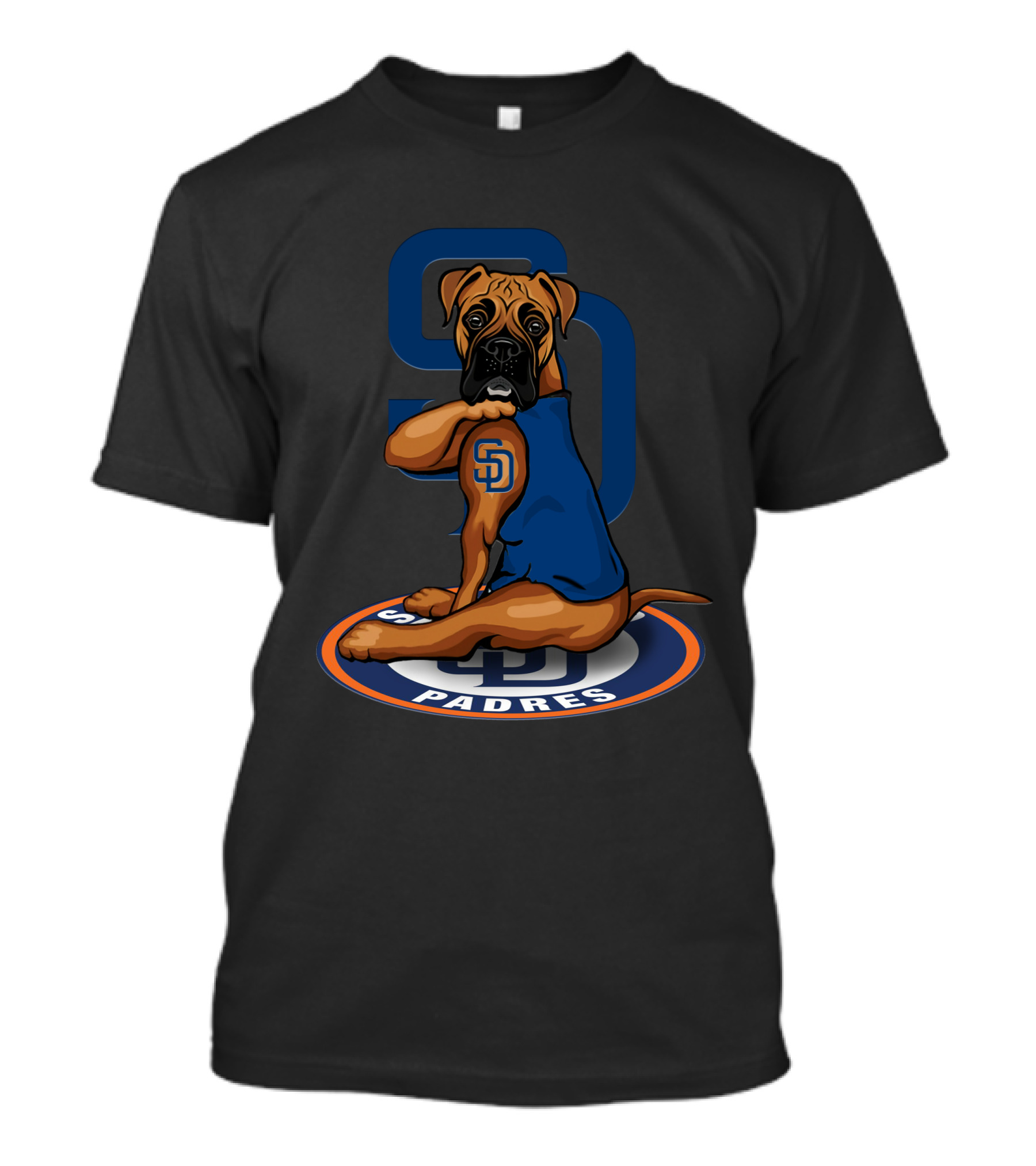 San Diego Padres Boxer Dog Logo Blue Jersey T-Shirt